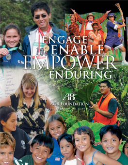 Grant Recipients (Clockwise from Top Left) Special Olympics Hawaii, Honolulu Theatre for Youth, East Maui Watershed Partnership, YMCA-Kalihi, MEDB-Focus Maui Nui