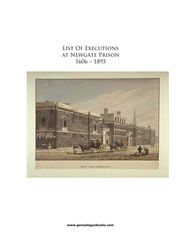 List of Executions at Englands Newgate Prison