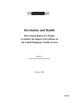 Devolution and Health
