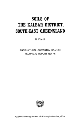 Soils of the Kalbar District, South-East Queensland