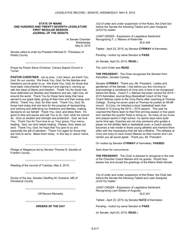 Legislative Record - Senate, Wednesday, May 6, 2015