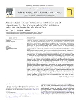 Palaeoclimate Across the Late Pennsylvanian–Early Permian Tropical Palaeolatitudes: a Review of Climate Indicators, Their Dist