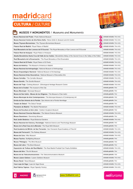 MUSEOS Y MONUMENTOS / Museums and Monuments