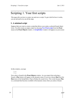 Scripting 1. Your First Scripts