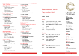 Services and Music September 2016