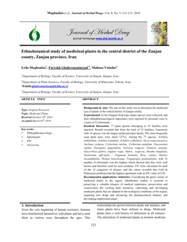 Journal of Herbal Drugs, Vol