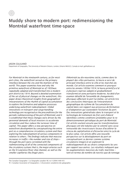 Muddy Shore to Modern Port: Redimensioning the Montréal Waterfront Time-Space