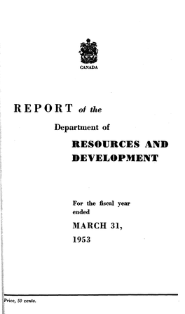 REPORT of the I RESOURCES and DEVELOPMENT 1