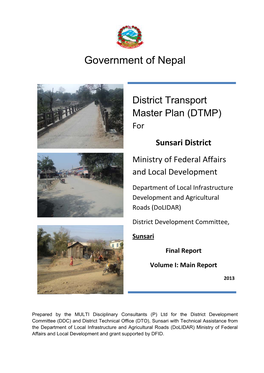 District Transport Master Plan (DTMP) for Sunsari District ------Acknowledgements