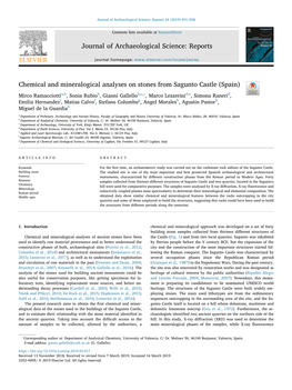 Chemical and Mineralogical Analyses on Stones from Sagunto Castle