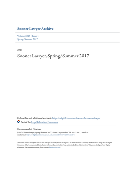 Sooner Lawyer, Spring/Summer 2017