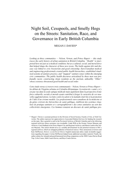 Sanitation, Race, and Governance in Early British Columbia