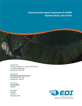 Environmental Impact Statement for 44390 Bayview Road, Lake Errock
