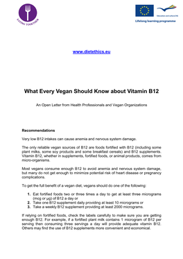 What Every Vegan Should Know About Vitamin B12