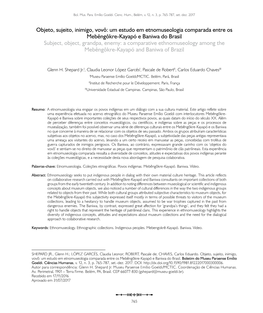 Objeto, Sujeito, Inimigo, Vovô: Um Estudo Em Etnomuseologia Comparada Entre Os Mebêngôkre-Kayapó E Baniwa Do Brasil Subject