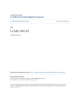 La Salle 1982-83 La Salle University