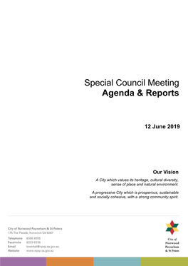 Special Council Meeting Agenda & Reports