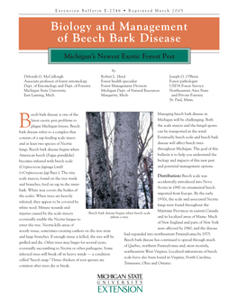 Biology and Management of Beech Bark Disease