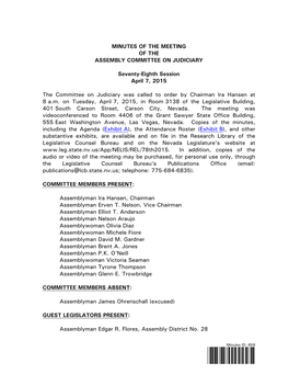 Committee on Judiciary-April 7, 2015