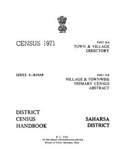 Village & Townwise Primary Census Abstract, Part X-B, Saharsa District