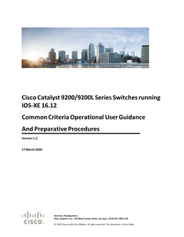 Cisco Catalyst 9200/9200L Series Switches Running IOS-XE 16.12 Common Criteria Operational User Guidance