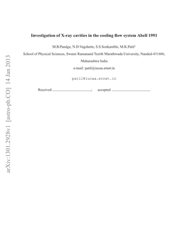 Investigation of X-Ray Cavities in the Cooling Flow System Abell 1991