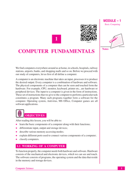 Lesson 1. Computer Fundamentals