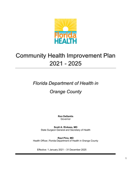 Orange County Community Health Improvement Plan 2021