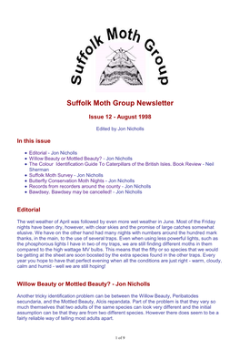 Suffolk Moth Group Newsletter