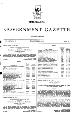 Zimbabwean Government Gazette