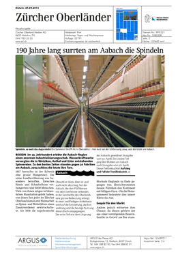 190 Jahre Lang Surrten Am Aabach Die Spindeln (Pdf)