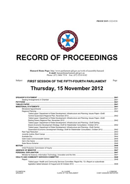 Record of Proceedings