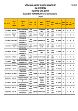 Purba Burdwan Merit List