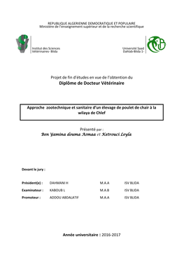 Diplôme De Docteur Vétérinaire