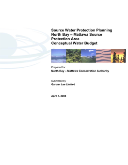 Source Water Protection Planning North Bay – Mattawa Source Protection Area Conceptual Water Budget