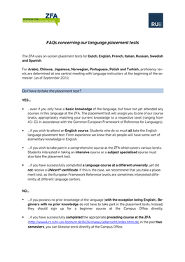 Astrid Reich, Anna Timukova, Teresa Unterberg Prüfen, Testen, Zertifizieren Zentrum Für Fremdsprachenausbildung (ZFA) Ruhr-Universität Bochum