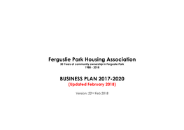 Ferguslie Park Housing Association BUSINESS PLAN 2017-2020