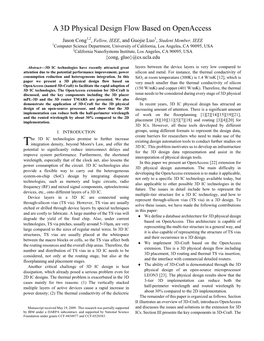 A 3D Physical Design Flow Based on Openaccess