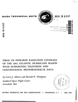 Tiros VII Infrared Radiation Coverage of the 1963 Atlantic Hurricane Season
