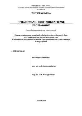 Opracowanie Ekofizjograficzne Podstawowe