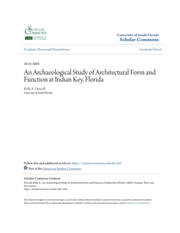 An Archaeological Study of Architectural Form and Function at Indian Key, Florida Kelly A