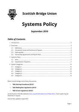 SBU Systems Policy 2010