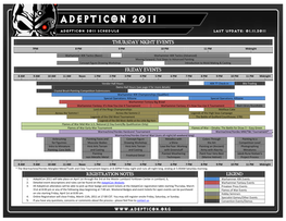 Adepticon 2011 Schedule Last Update: 01.11.2011