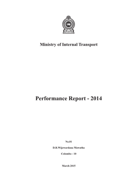 Ministry of Internal Transport Performance Report