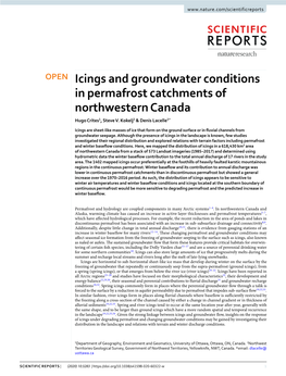 Icings and Groundwater Conditions in Permafrost Catchments of Northwestern Canada Hugo Crites1, Steve V