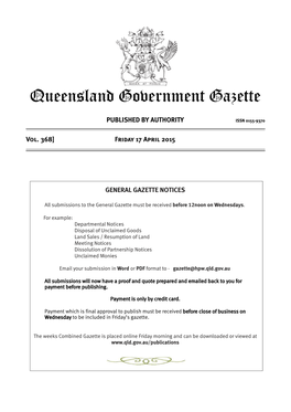 Queensland Government Gazette