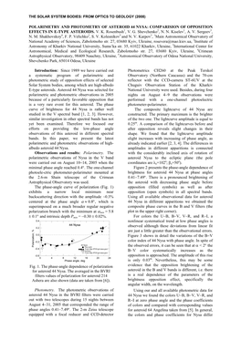 Polarimetry and Photometry of Asteroid 44 Nysa: Comparision of Opposition Effects in E-Type Asteroids