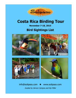 Solipaso Costa Rica Sightings List Cover (Read-Only)