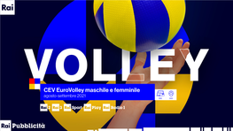 CEV Eurovolley Maschile E Femminile Agosto-Settembre 2021 Eurovolley 2021