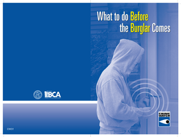 What to Do Before the Burglar Comes